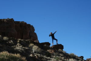 My View for most of the hike was far behind her.